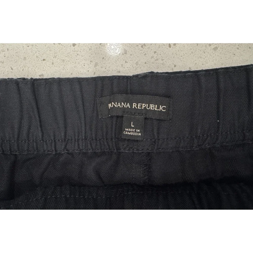 Banana Republic Pants Womens L Black Excellent Linen Blend Casual Chic